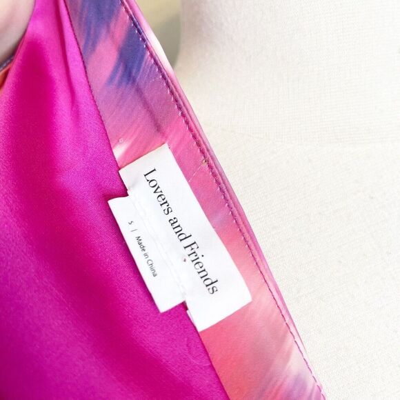 Lovers and Friends Small Santa Monica Dress Barbie Pink Tie Dye Cut Out REVOLVE - Picture 7 of 8